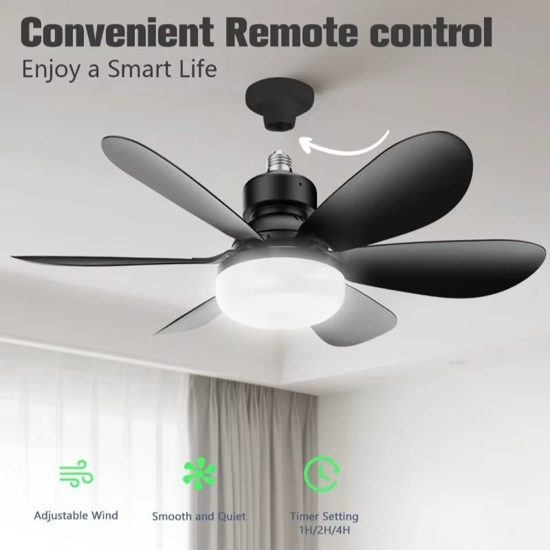 30W Ceiling Fan Light E27 with Remote LED Dimming Function Suitable for Living Room Study and Home Use 85-265V