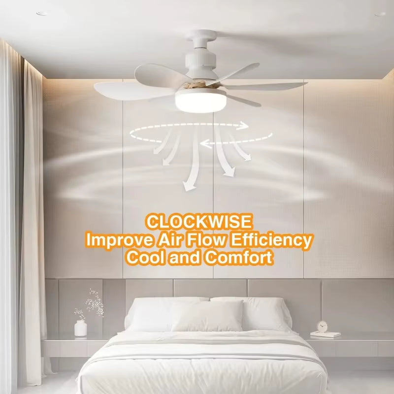 30W Ceiling Fan Light E27 with Remote LED Dimming Function Suitable for Living Room Study and Home Use 85-265V