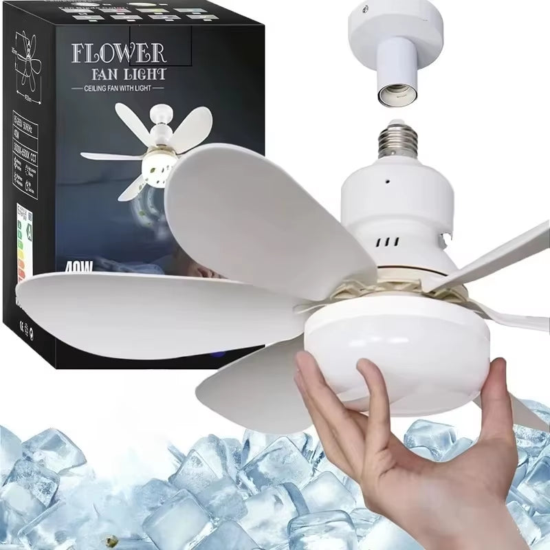 30W Ceiling Fan Light E27 with Remote LED Dimming Function Suitable for Living Room Study and Home Use 85-265V